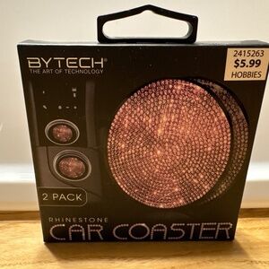 Rhinestone Car Coasters- 2 pack - pink